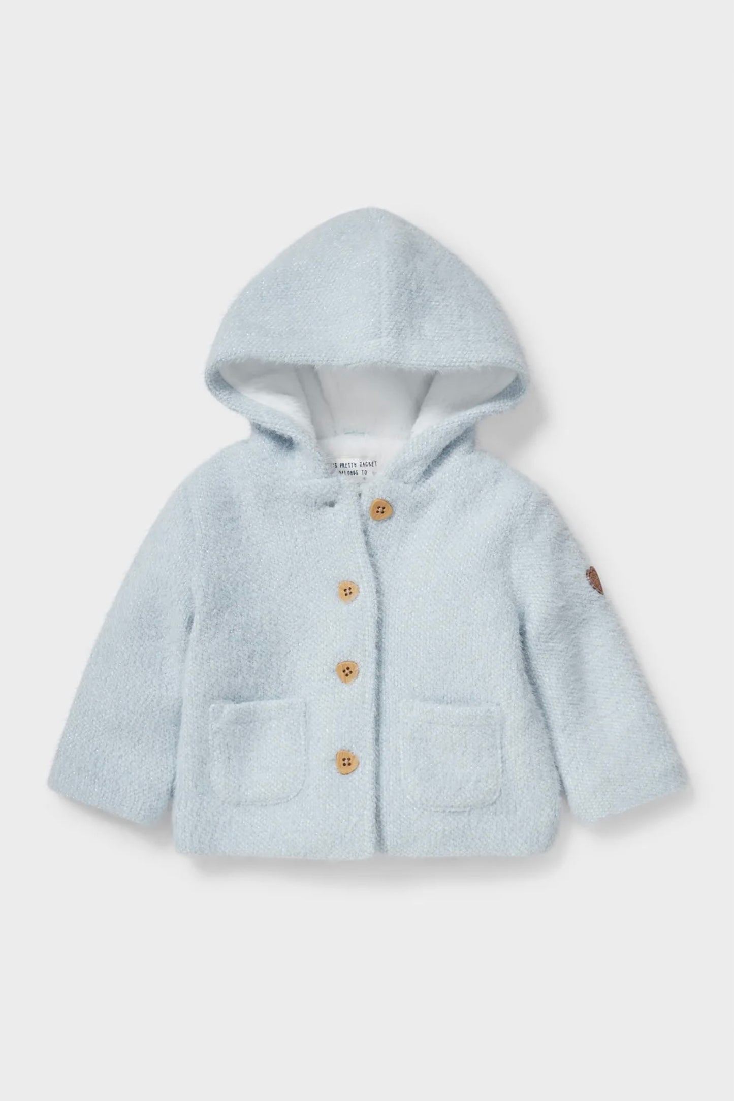 Baby lined cardigan with hood