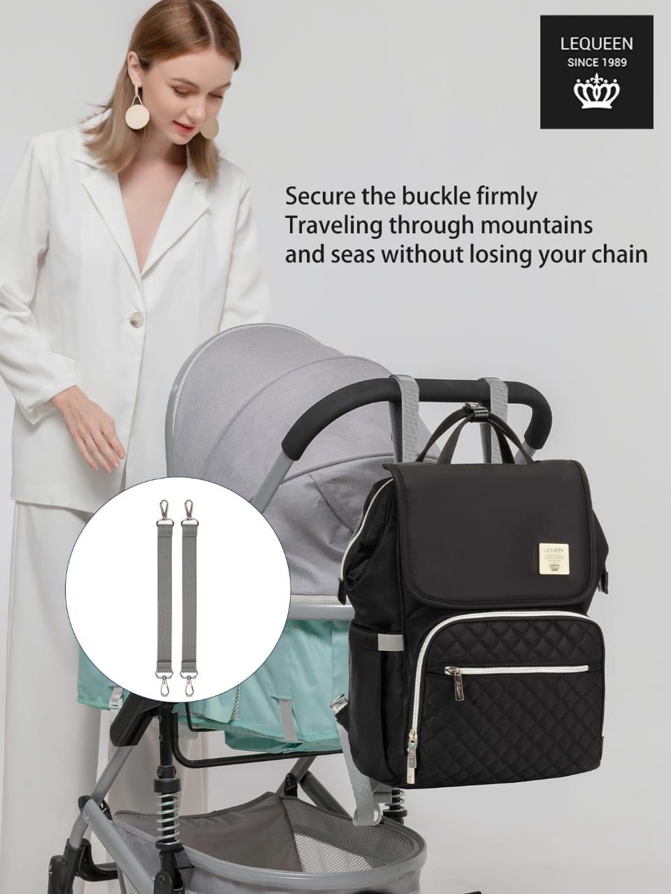 Lequeen Diamond 7TH Edition - D K Cover diaper bag set - Black