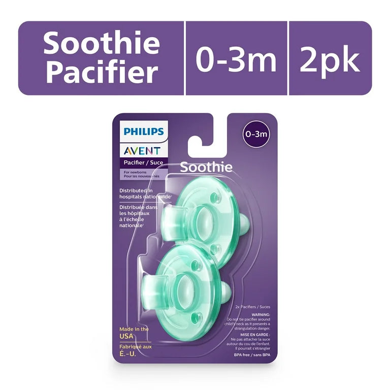 Philips Avent Soothie Pacifiers - Pack of 2 - 0/3 Months, USA Edition
