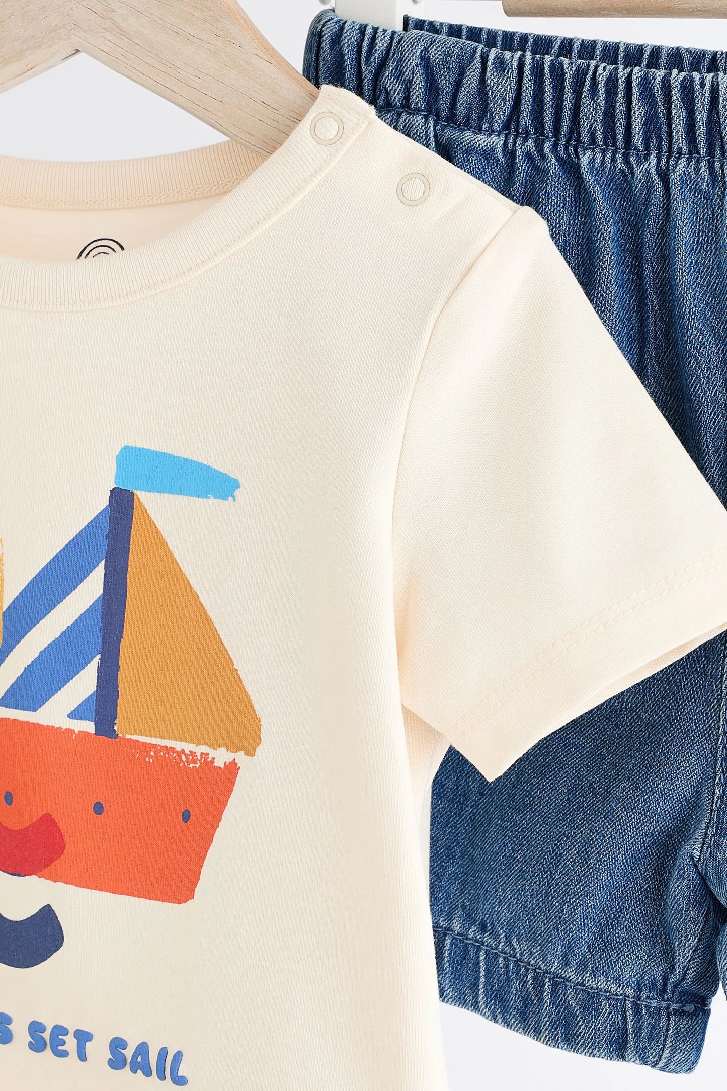 Boat Baby T-Shirt and Denim Shorts