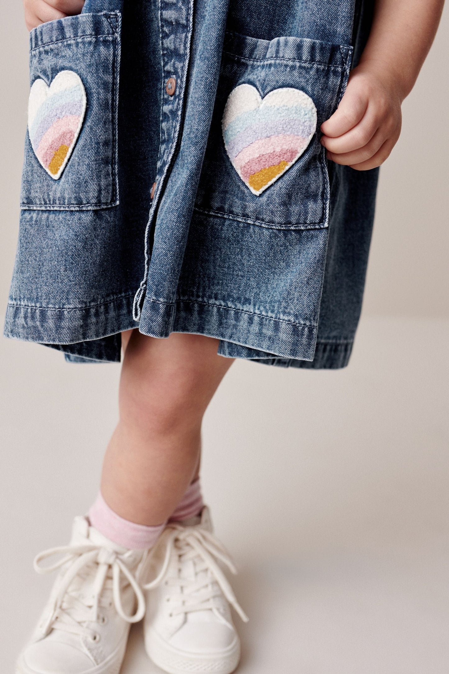 Heart Detail Denim Dress