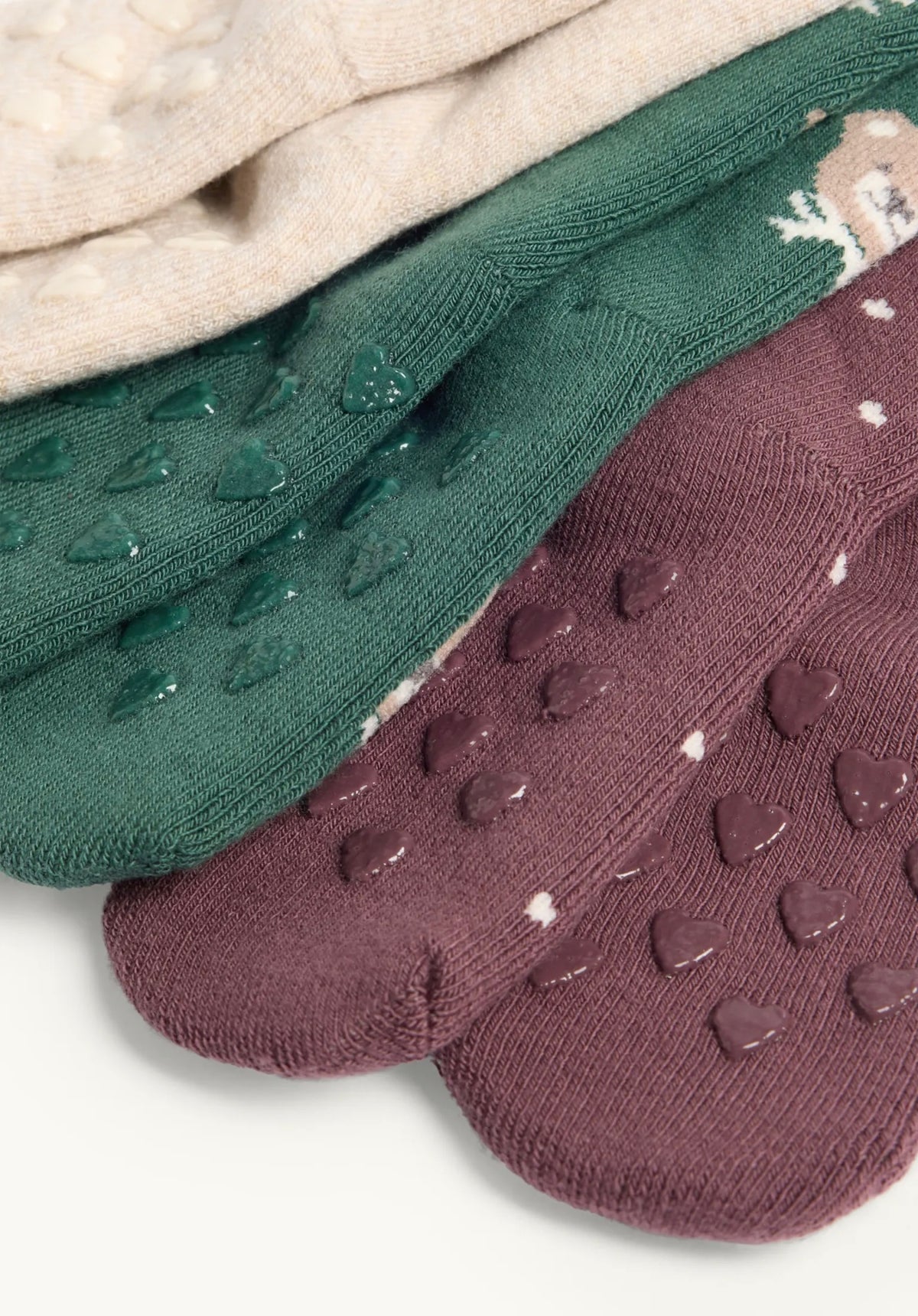 Bear - Baby - Pack of 3 Lined Anti-Slip Socks
