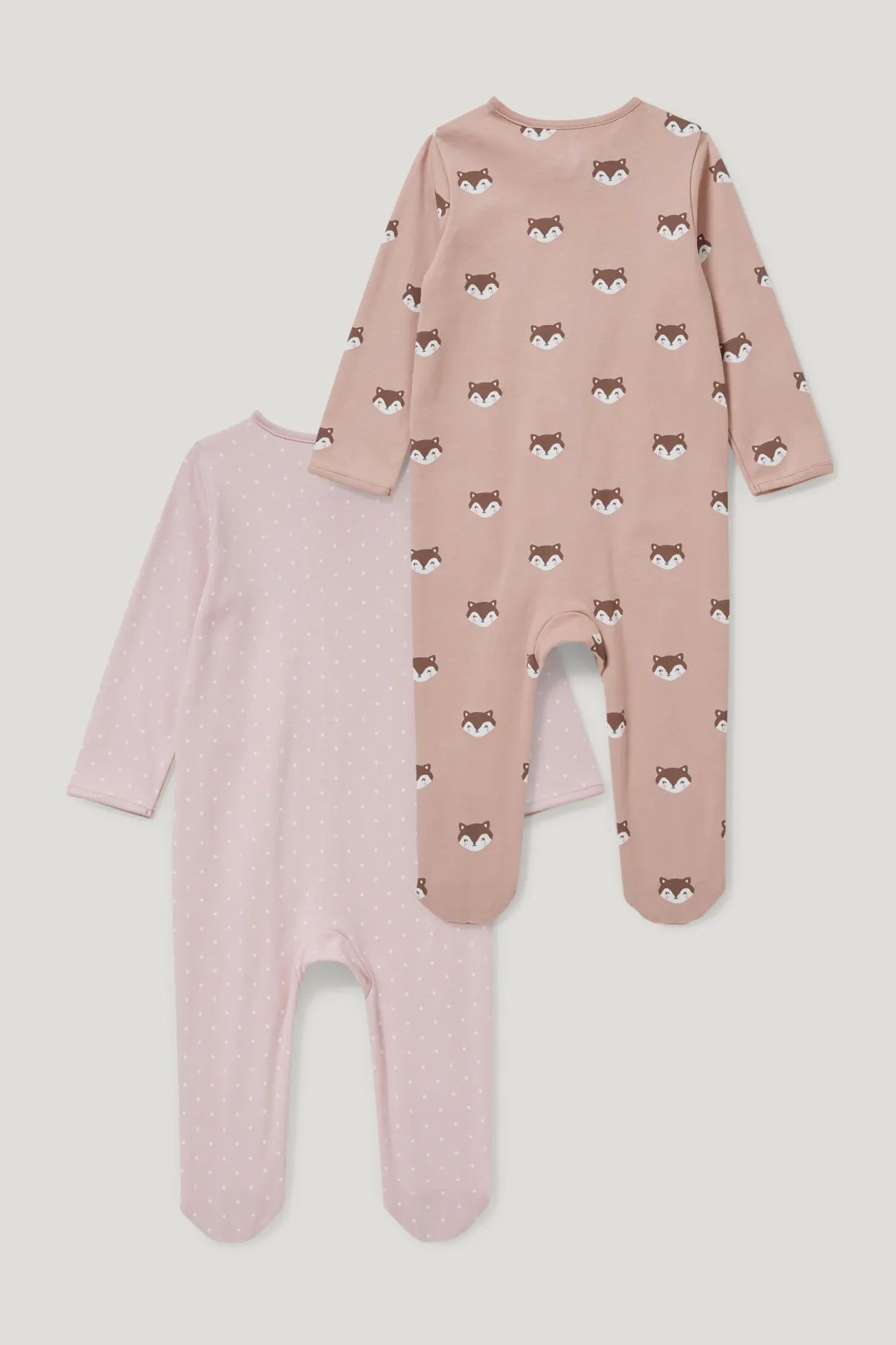Pack of 2 baby Sleepsuits - Fox