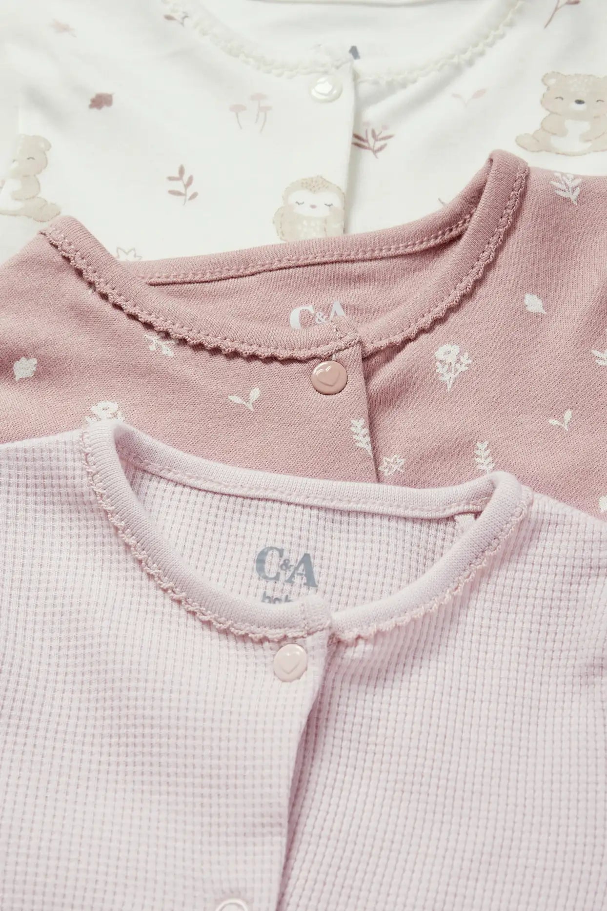 Pack of 3 baby sleepsuits - Flowers & Animals