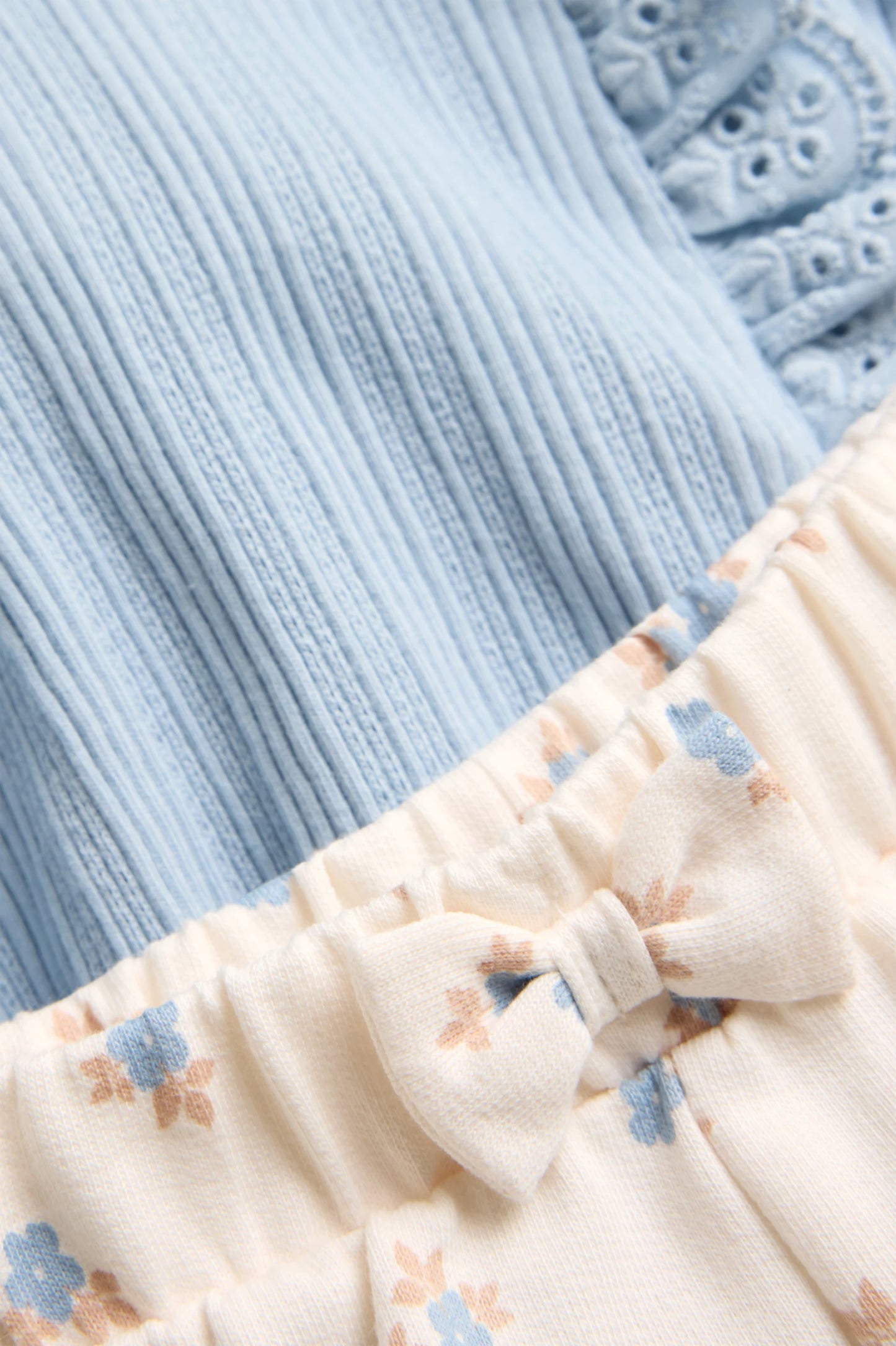 Floral - baby outfit - 2 piece - broderie anglaise
