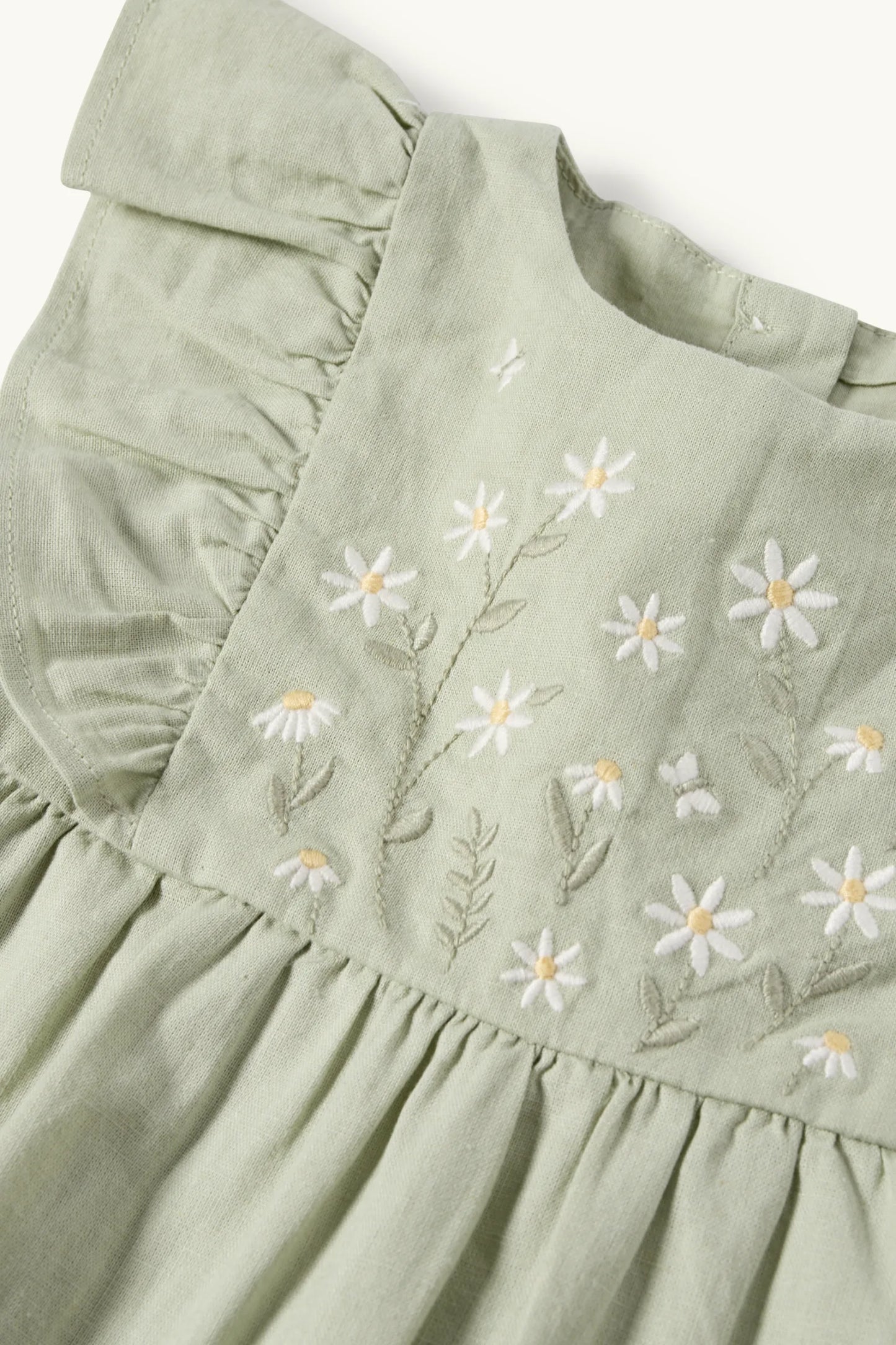 Floral - baby dress with linen