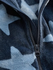 Baby Zip Fleece Sleepsuit - Blue Star