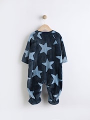 Baby Zip Fleece Sleepsuit - Blue Star