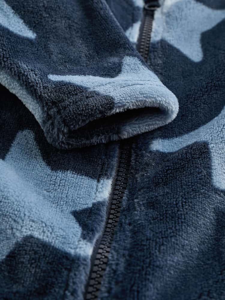 Baby Zip Fleece Sleepsuit - Blue Star