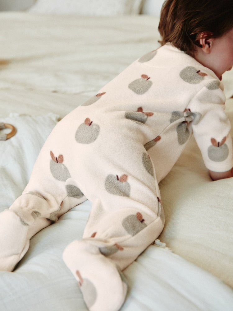 2 Pack Baby Microfleece Sleepsuits - Sage Green