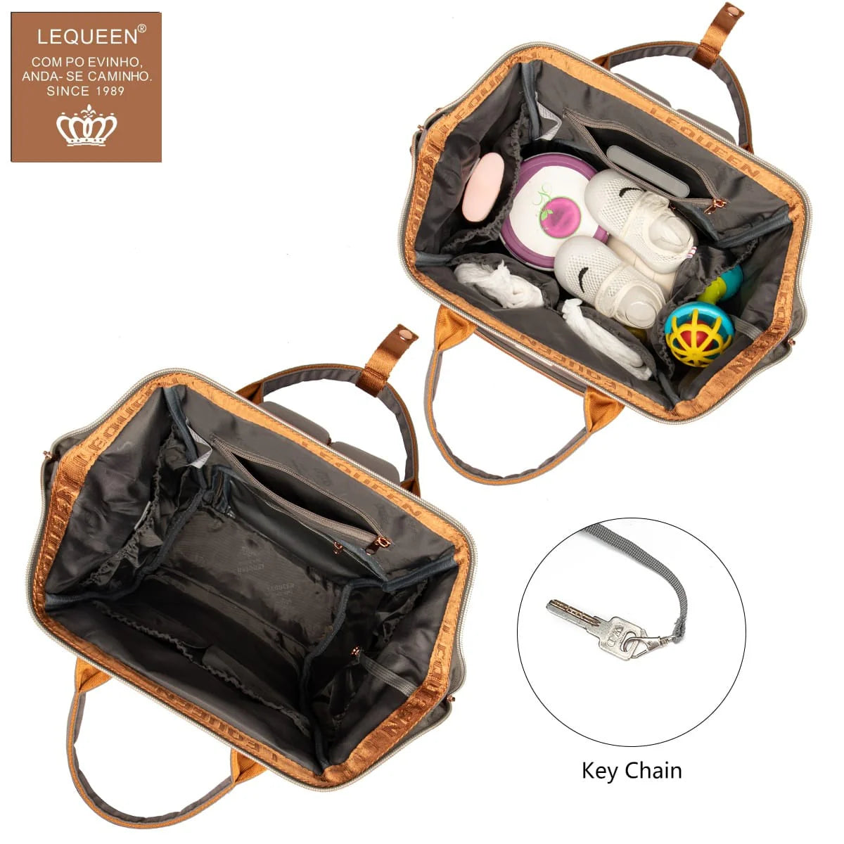 Lequeen Diamond 8TH Edition - GOLD New classic diaper bag set - Black