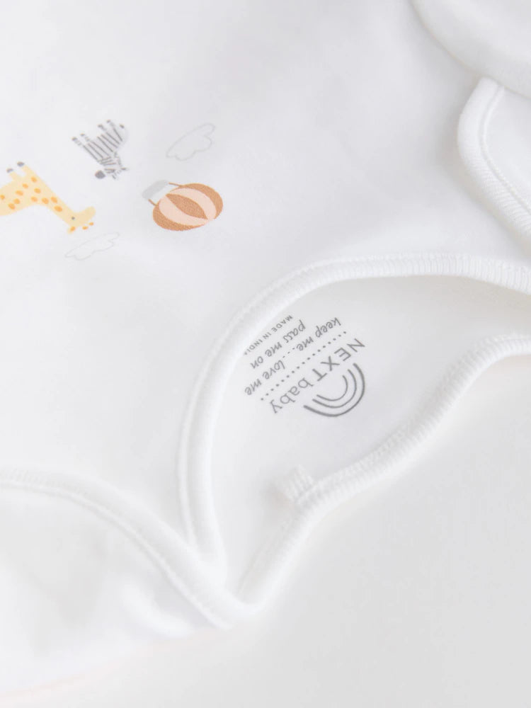 Baby Cotton - 5 Piece Set - 2 Sleepsuit, Bodysuit, Beanie and Bib (0/3 months)