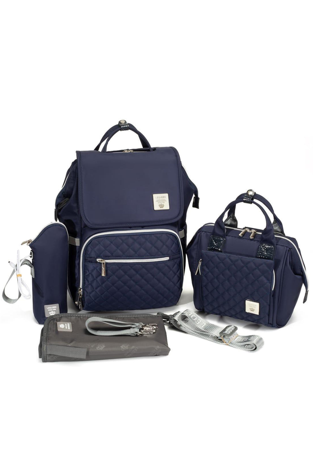 Lequeen Diamond 7TH Edition - D K Cover diaper bag set - Navy