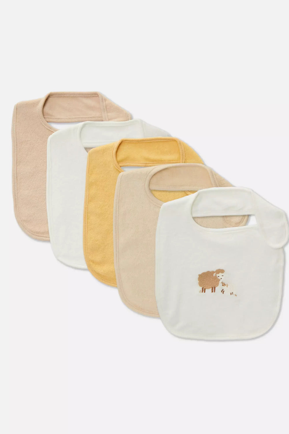 Pack of 5 towelling bibs - Sheap