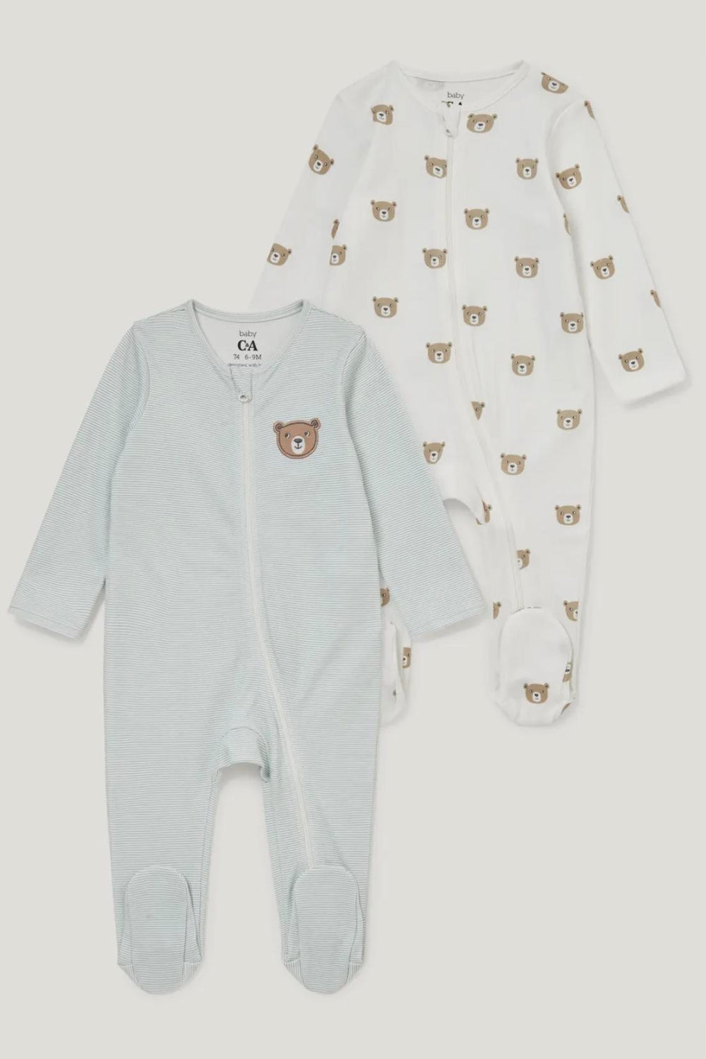 Pack of 2 baby Sleepsuits - teddy bear