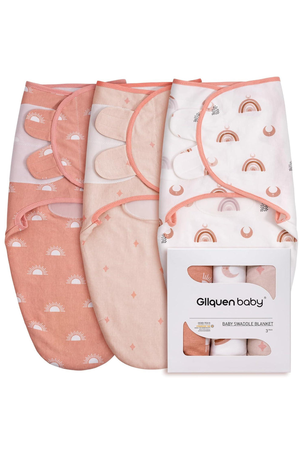 Pack of 3 Swaddle blankets - muted blush