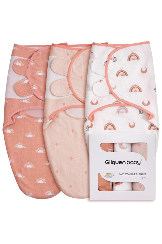 Pack of 3 Swaddle blankets - muted blush