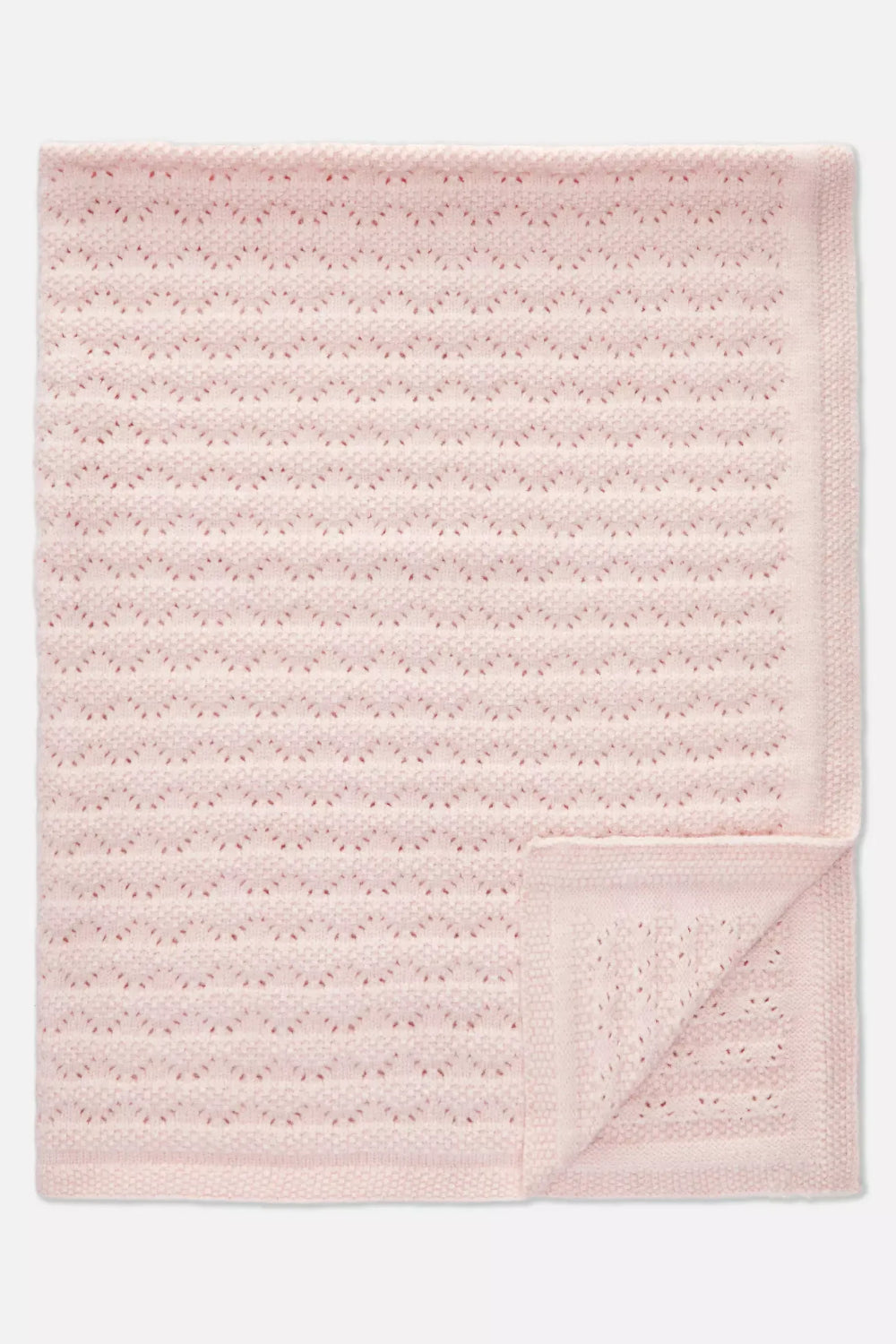 Pointelle knit baby blanket - Pink