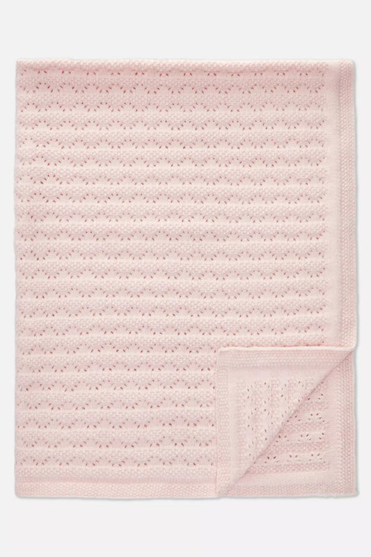 Pointelle knit baby blanket - Pink