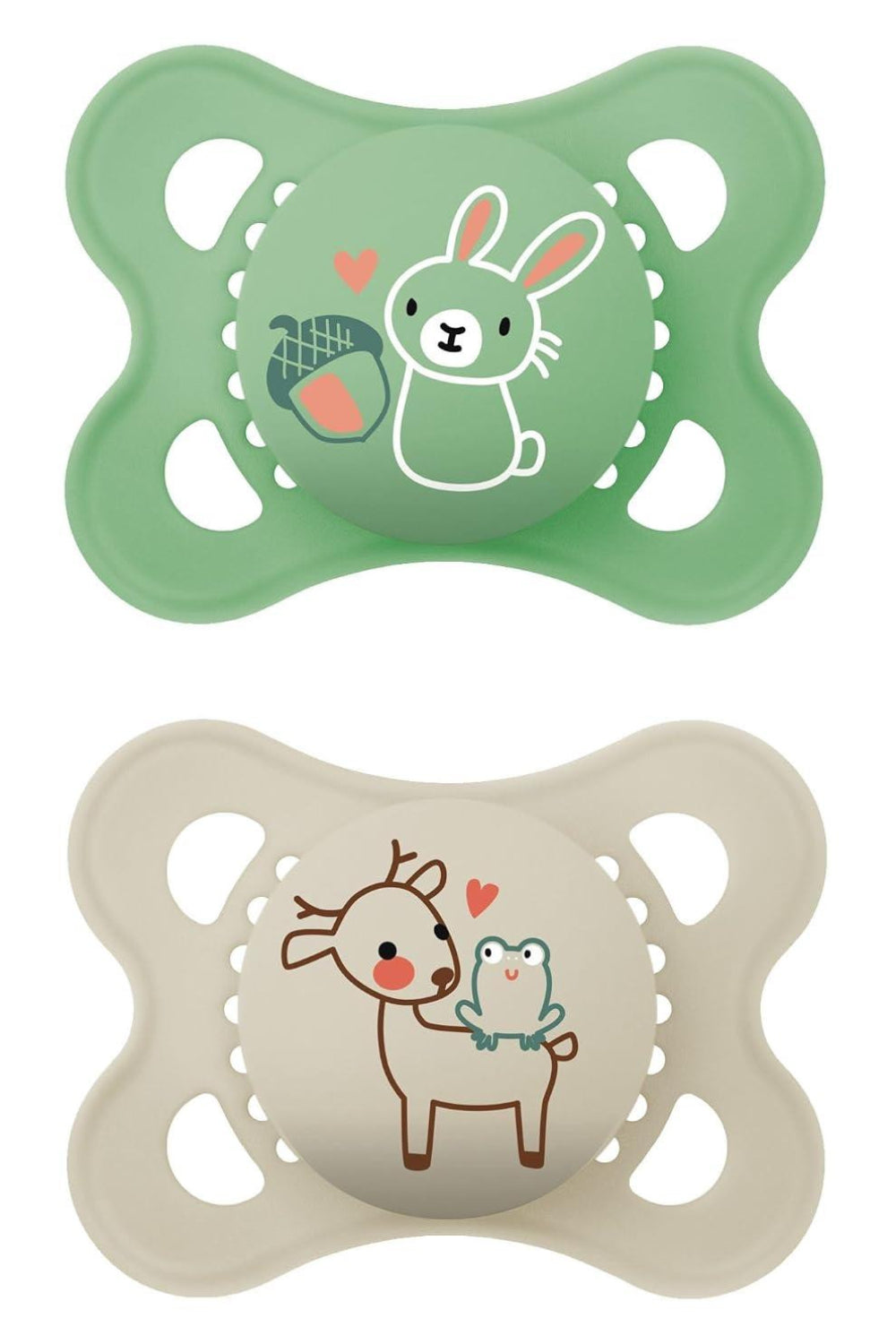 MAM Original - Pack of 2 Skin Soft Silicone Pacifiers - 0-6 Months - Mint