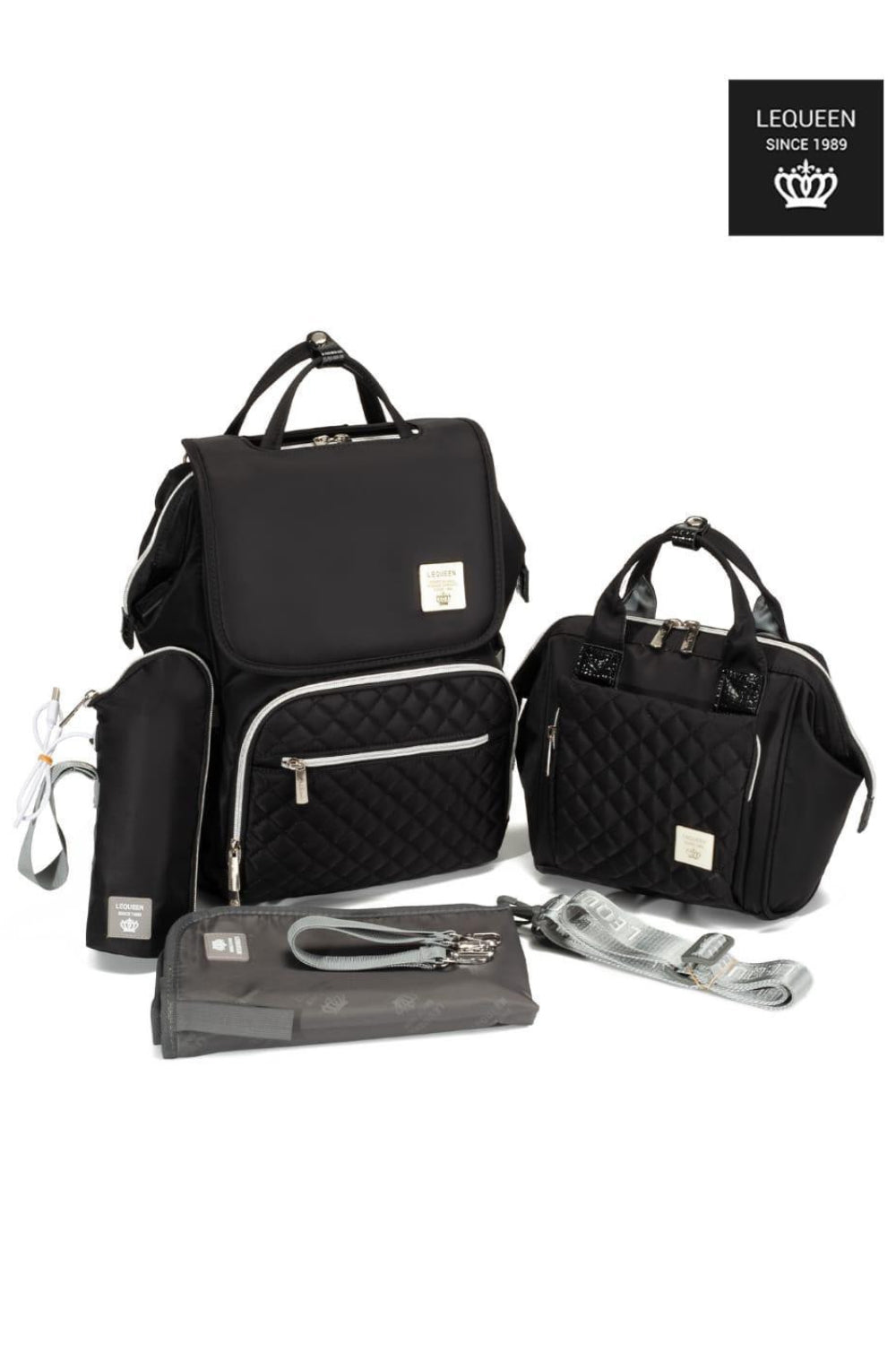 Lequeen Diamond 7TH Edition - D K Cover diaper bag set - Black