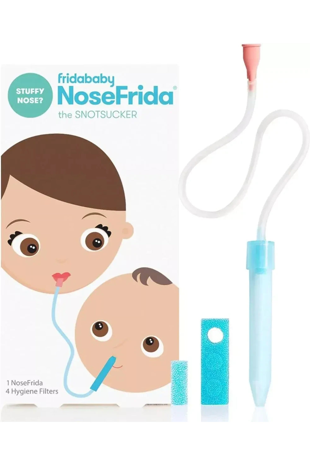 NoseFrida - Nasal Aspirator - with 4 hygiene filters and travel case