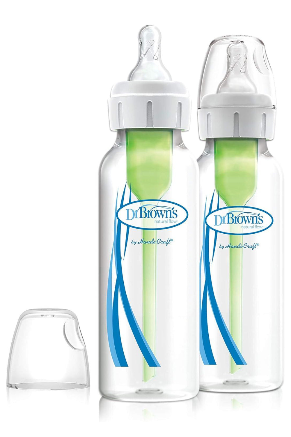 Narrow Neck Options+ Bottle 250ml, Green, 2-pack