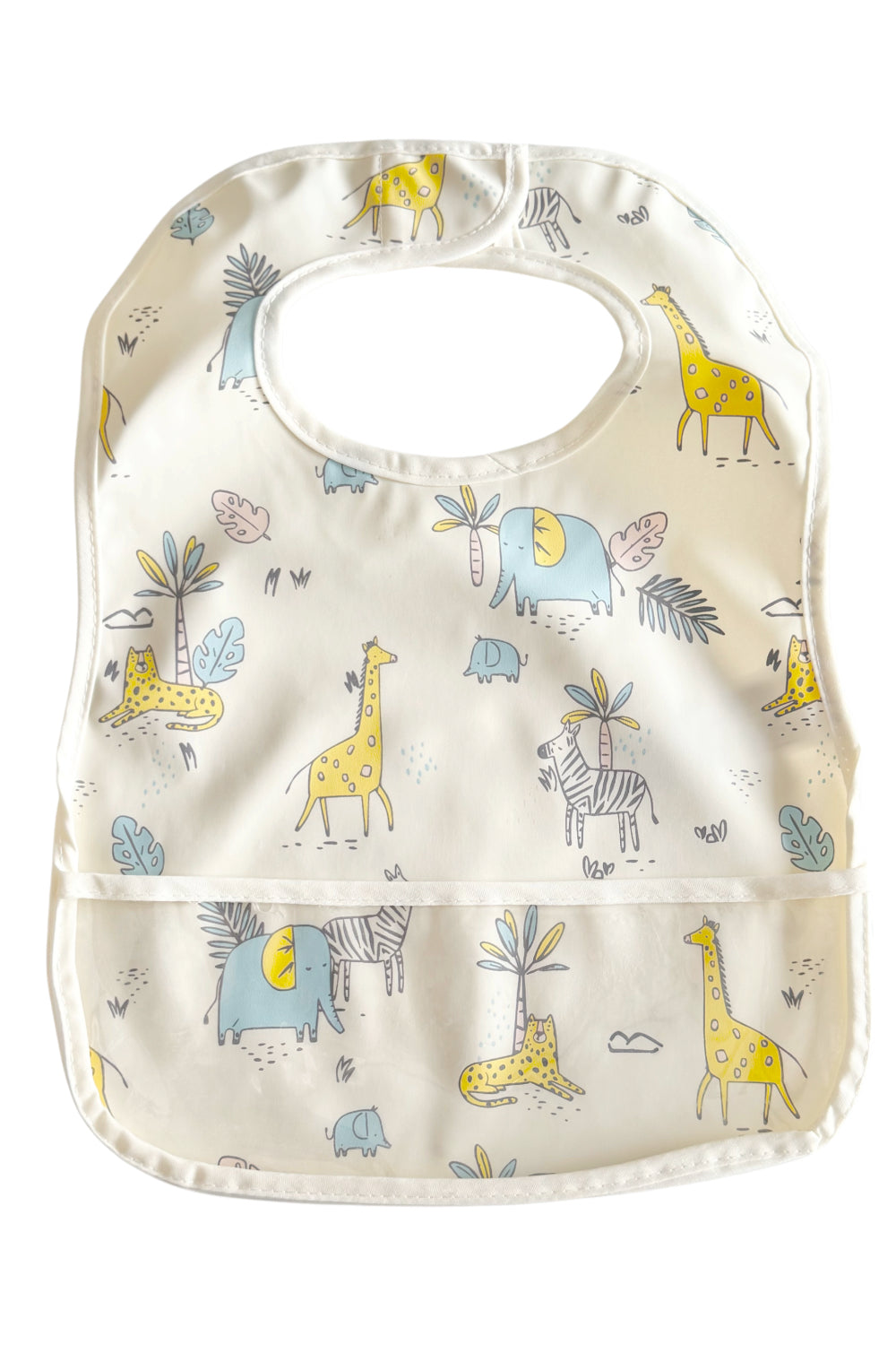 Pack of 2 wipeable bibs with pocket - Zoo animals