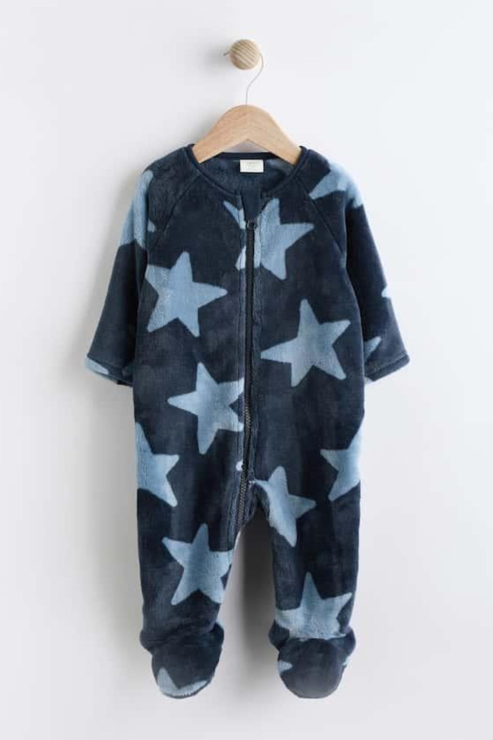 Baby Zip Fleece Sleepsuit - Blue Star
