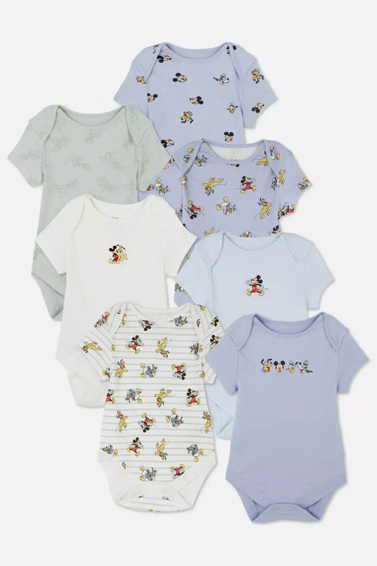 Mickey Mouse & Pluto - Pack of 7 bodysuits