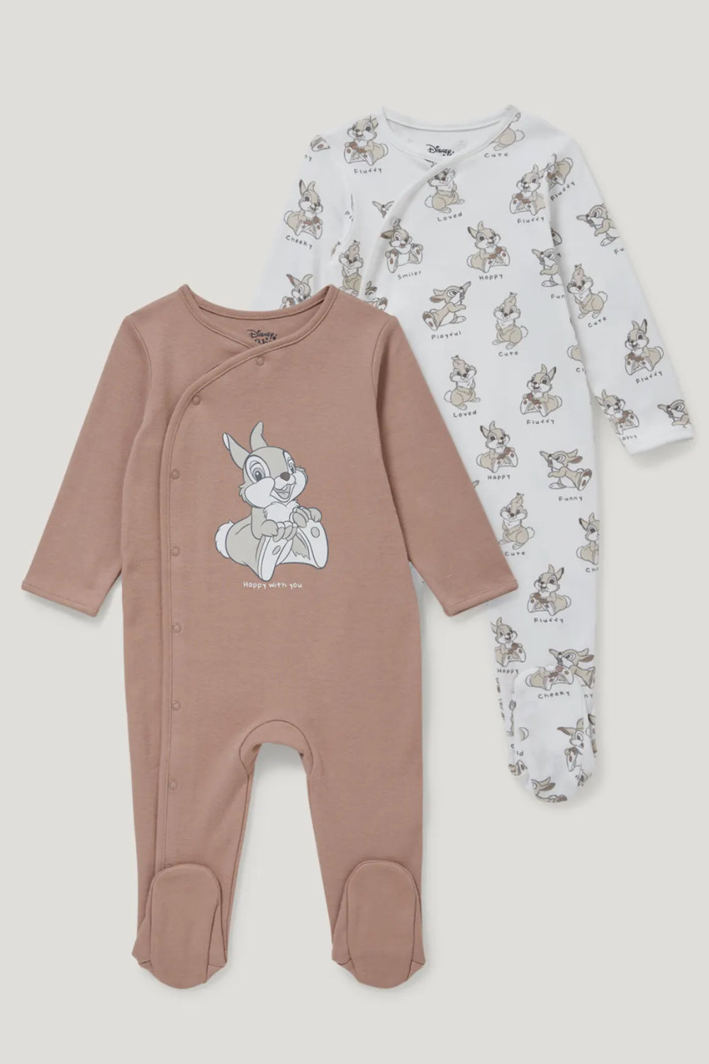 Pack of 2 baby Sleepsuits - Bambi Thumper