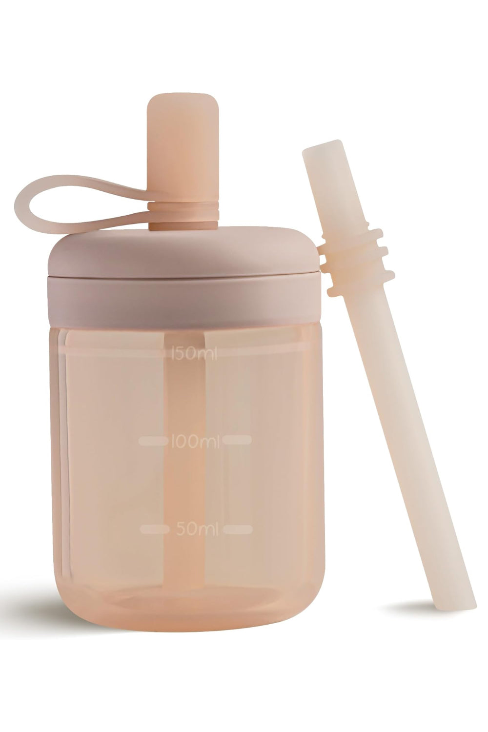 Silicone Training Cup with Straw - Blush