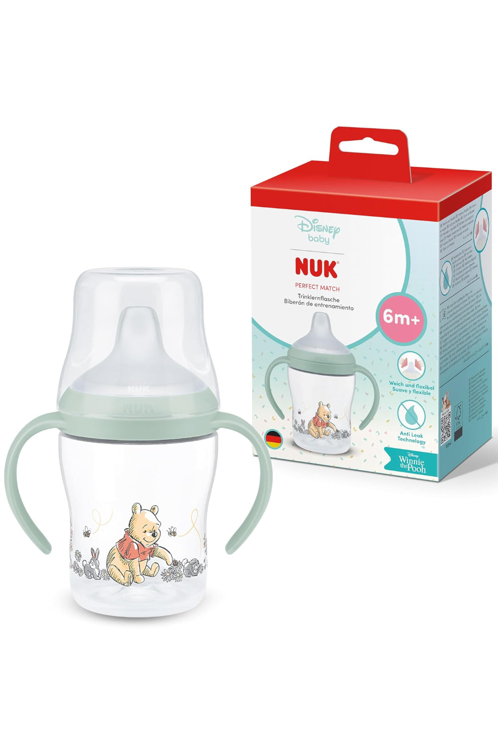 NUK Perfect Match Learning Bottle - Green Winnie The Pooh