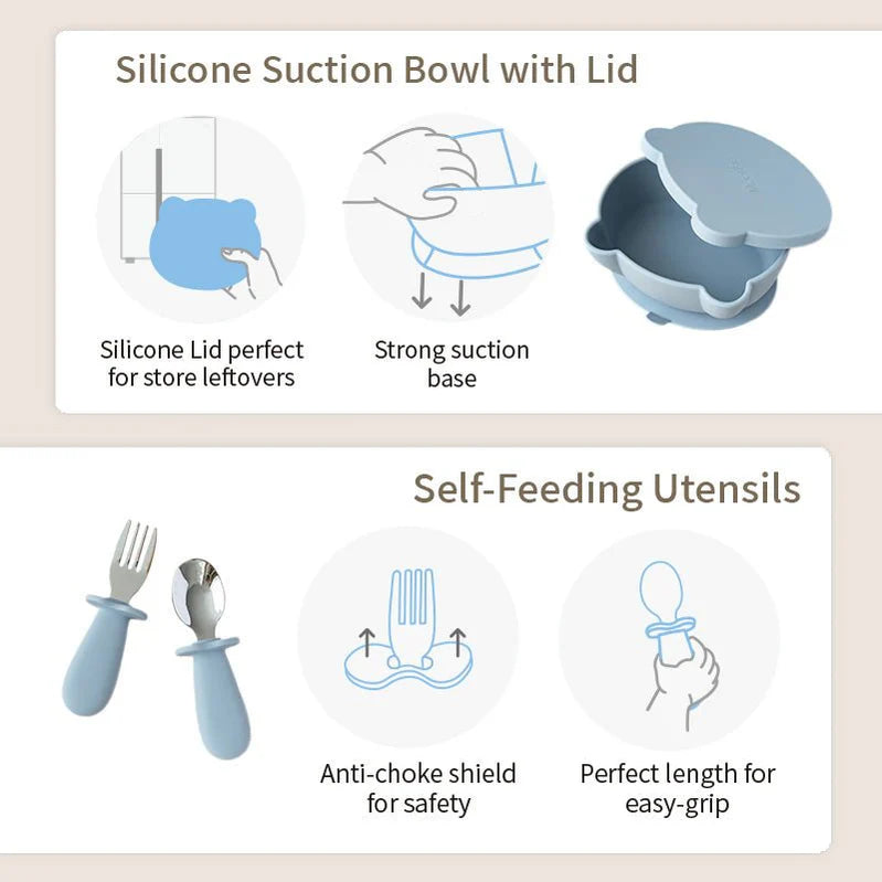 Baby Suction Bowl Set - Blue