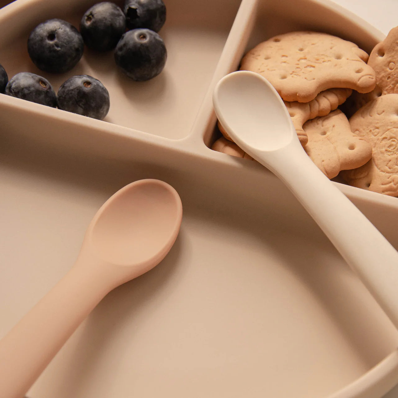 Silicone Baby Spoons, Set of 4, Soft Tip - Earthy Harmony