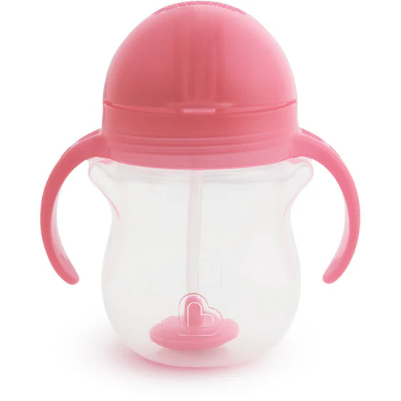 Munchkin Any Angle Click Lock Weighted Straw Trainer Cup - 6m+, Pink