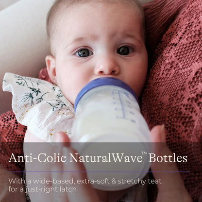 Lansinoh Baby Bottle Starter Set - Baby Bottle in 160 ml and 240 ml - NaturalWave Teat Size S(1m+), M(3m+), L(6m+)