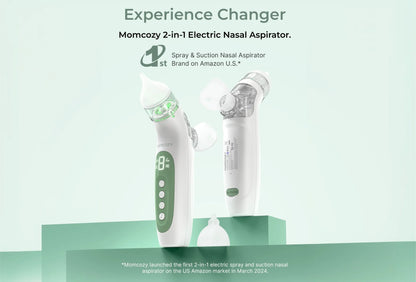 Momcozy BreezyClear 2-in-1 Spray & Suction Electric Nasal Aspirator