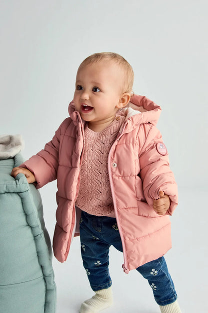 Baby lined bomber coat