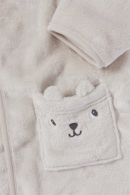 Bear baby robe with hood