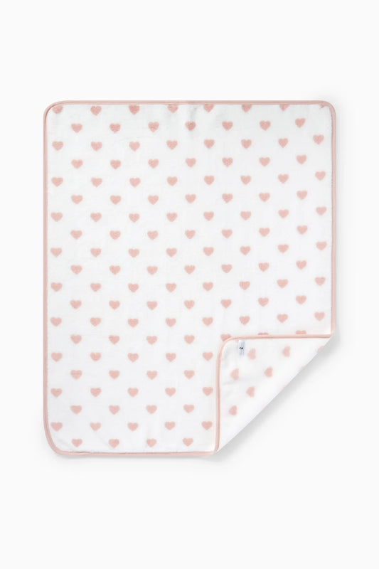 Baby patterned blanket - Pink Heart