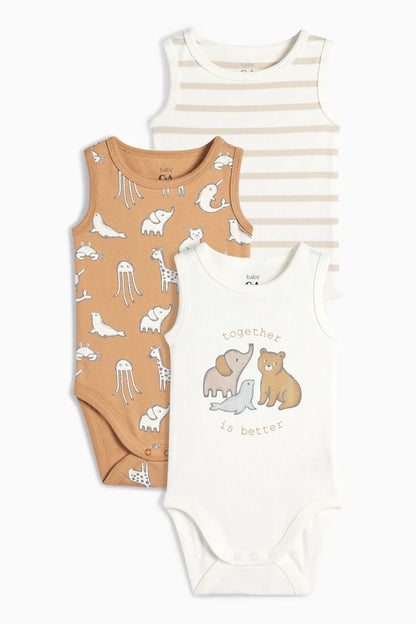 Pack of 3 bodysuits - Animals - Together is better