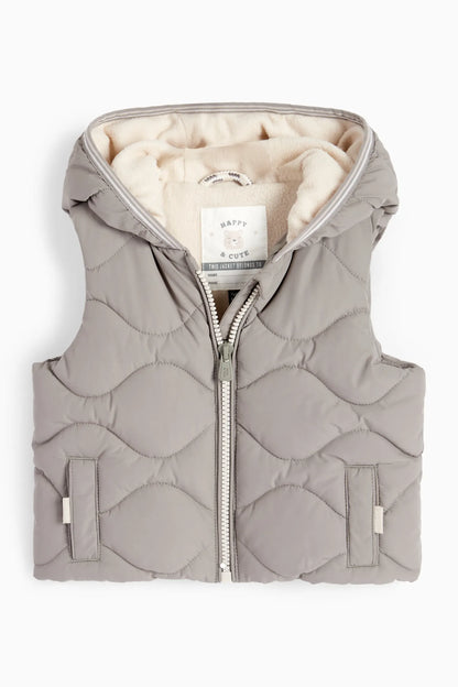 Baby quilted vest with hood - water-repellent