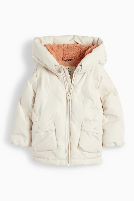 Baby girl quilted jacket with hood