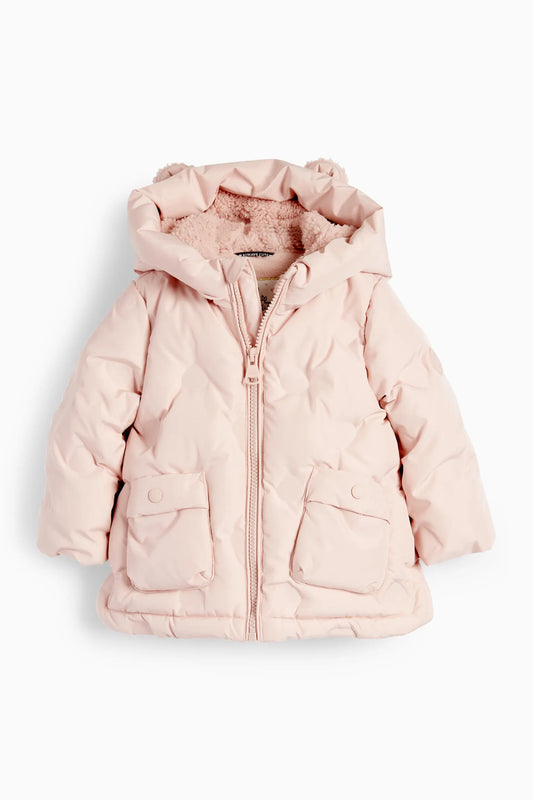 Baby girl quilted jacket with hood