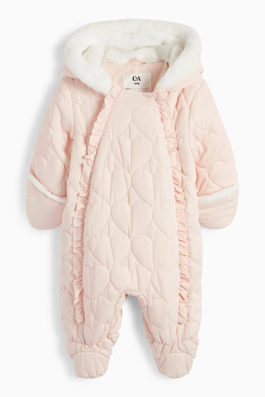 Heart snowsuit with hood