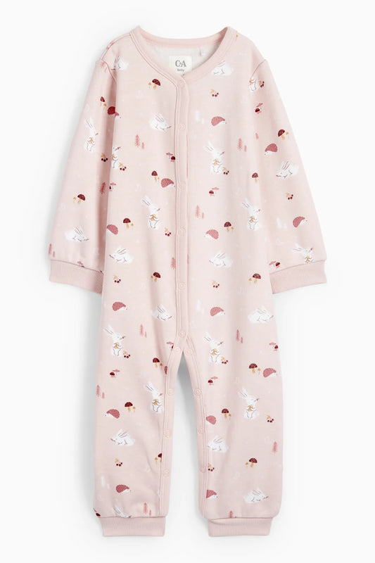 Pink Bunny sleepsuit