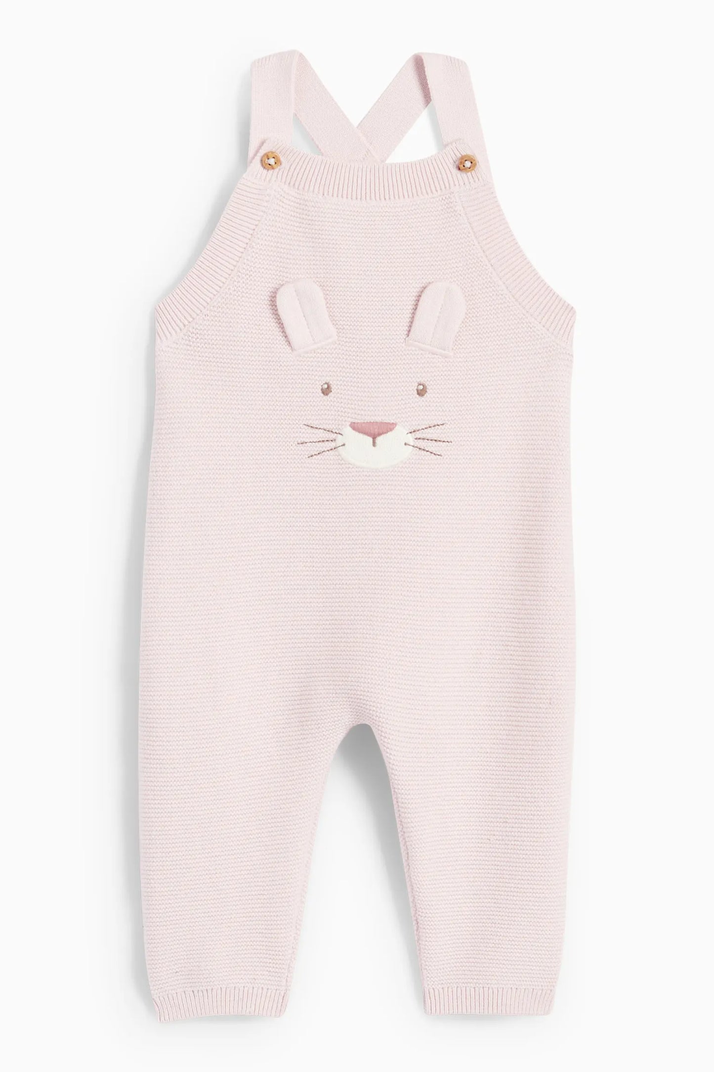 Bunny rabbit 2 pieces knitted dungarees set