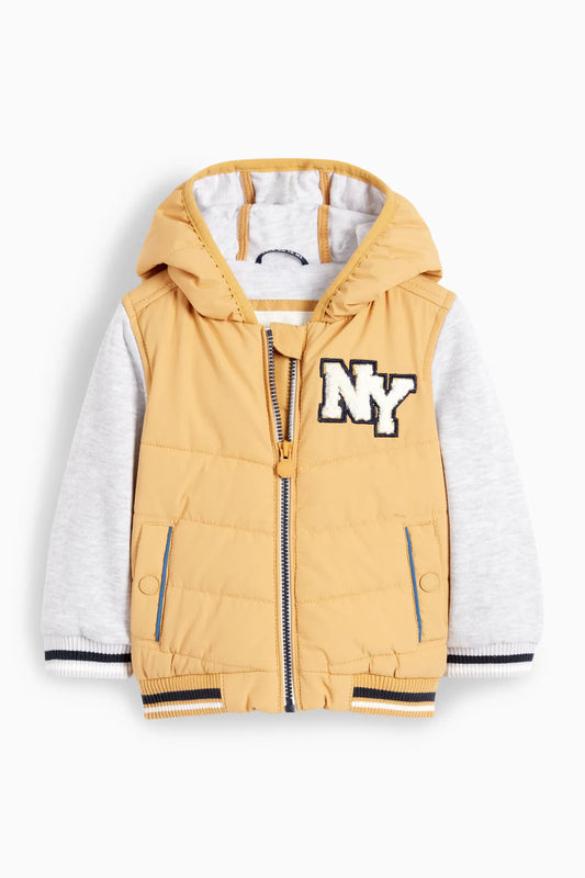 Baby college jacket with hood