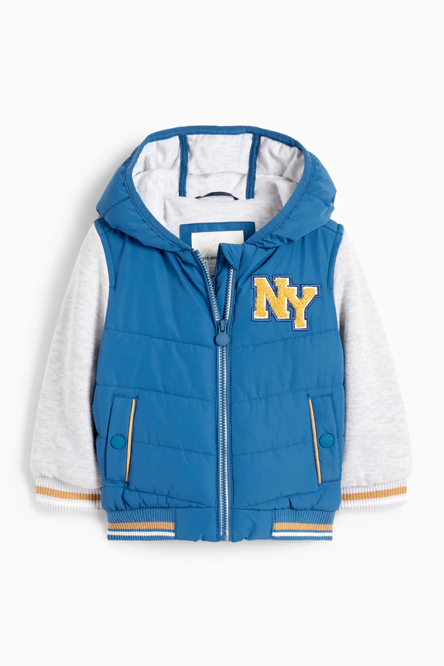 Baby college jacket with hood